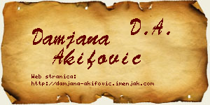 Damjana Akifović vizit kartica